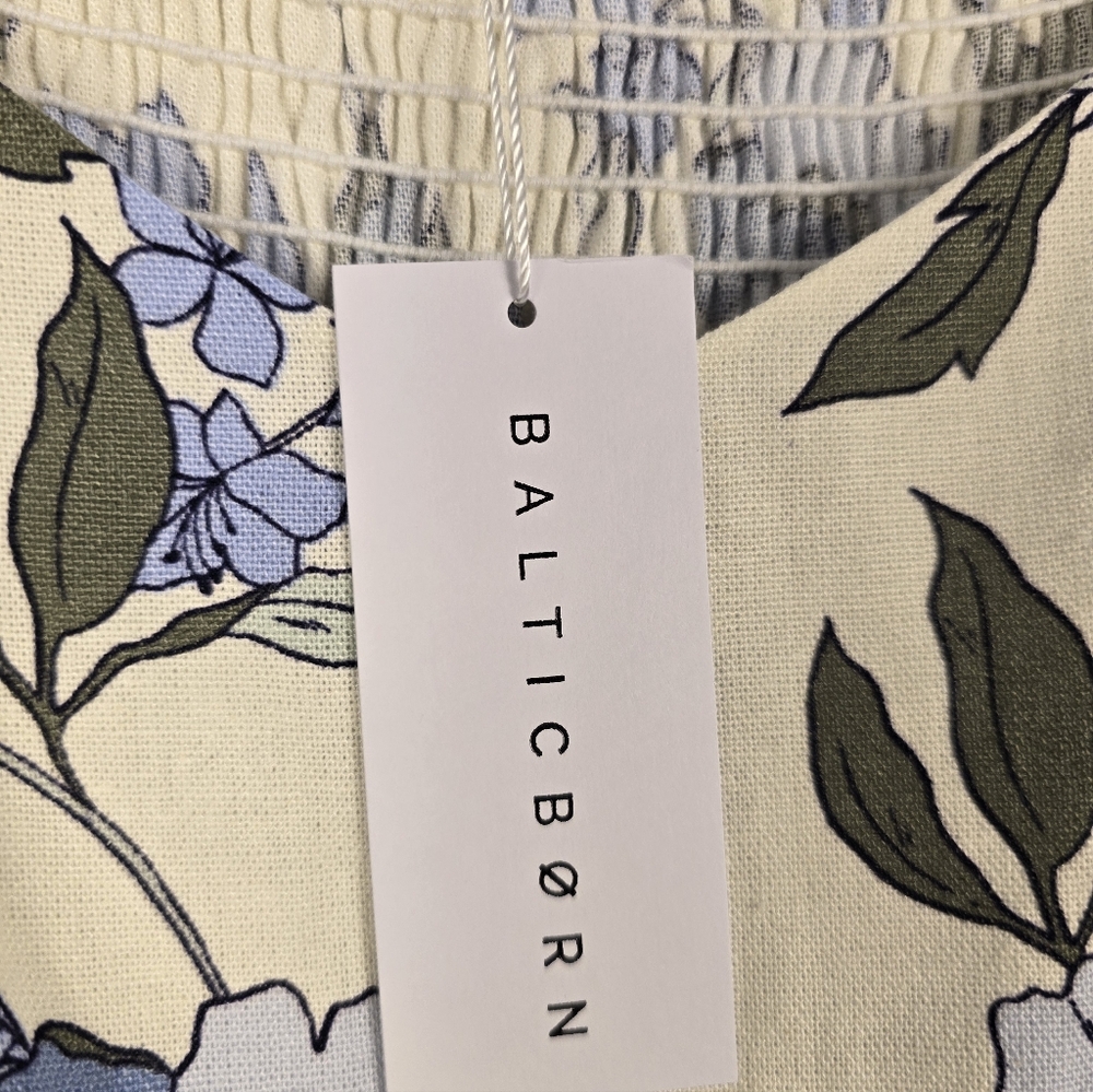 NWT Baltic Born Sorrento Blue Floral Tiered Linen/rayon Maxi Dress. Ladies XL - Picture 4 of 13